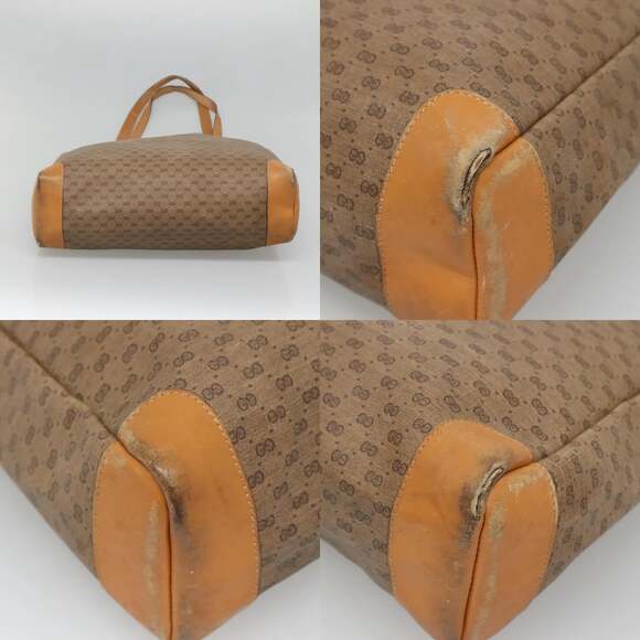 GUCCI Micro GG Canvas Tote Bag Pvc Beige Gold 002 123 002 123 - Picture 10 of 13